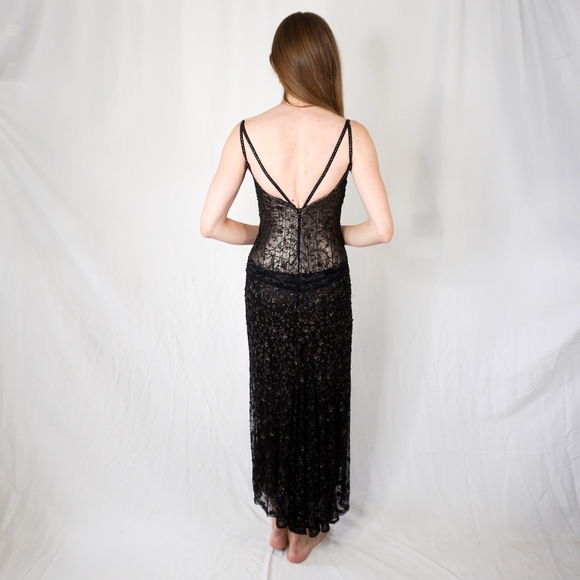 VINTAGE COUTURE Embellished Gown Rare Handmade - Picture 3 of 8